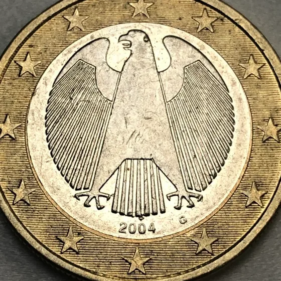 Pièce de 1 euro d'Allemagne 2004 avec revers renversé à 180°